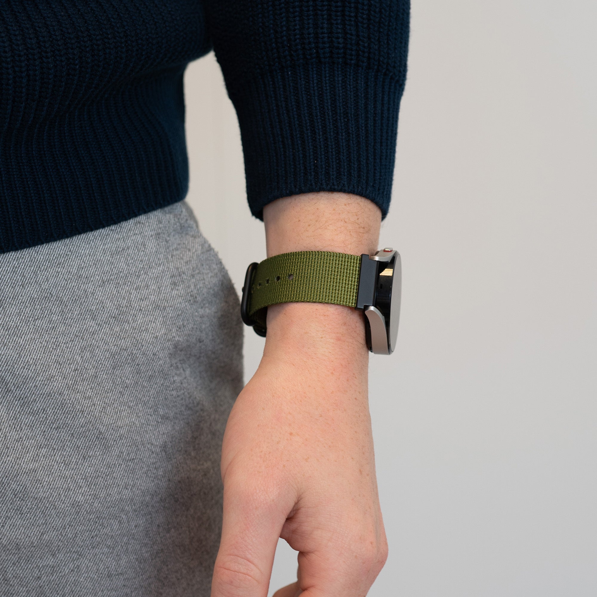Bandz Huawei Watch GT 6 - 46mm nylon band met gesp (groen)