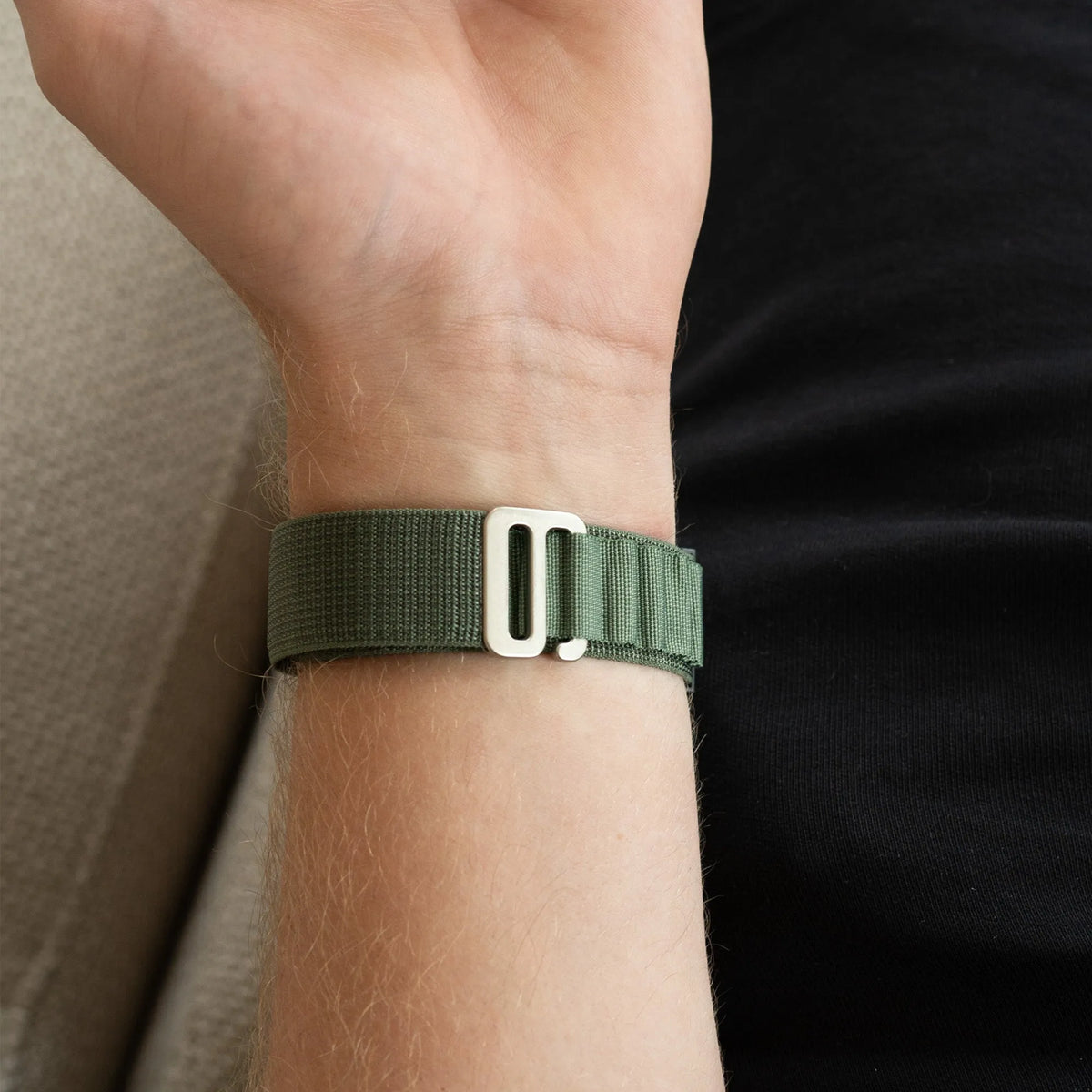Alpine Nylon Strap, green, lifestyle photo