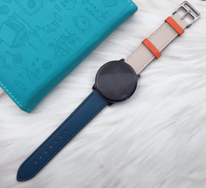 Amazfit Bip 5 Leather Duo Strap (White/Dark Blue)