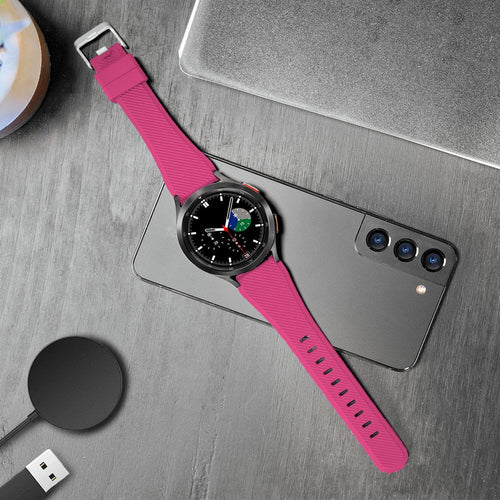 Samsung Galaxy Watch 4 Classic 42mm siliconen bandje (knalroze)