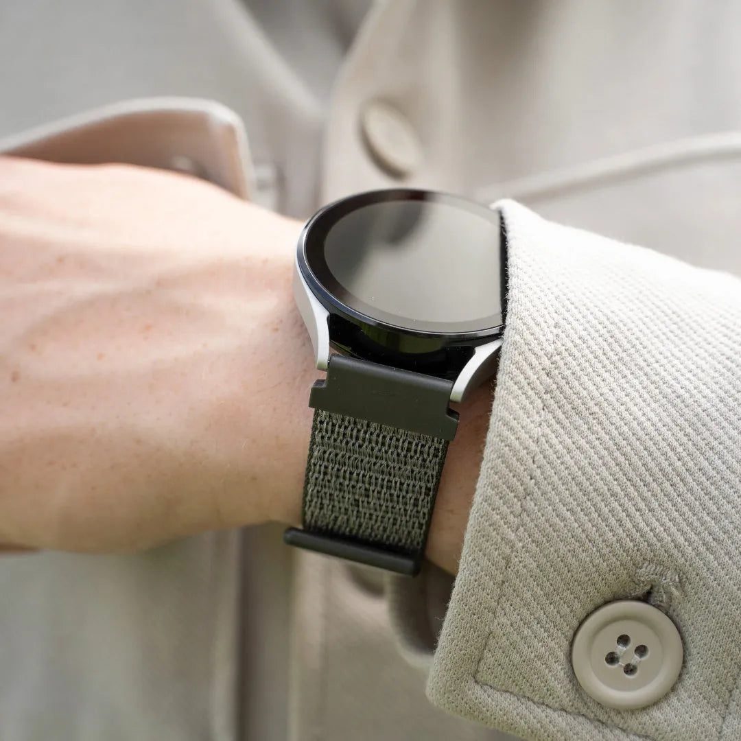 Coros Pace 2 nylon bandje (groen/grijs)
