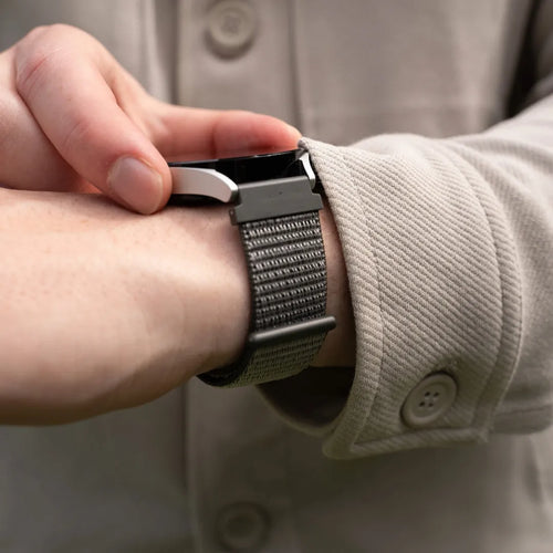 Amazfit Bip 3 (Pro) nylon bandje (groen/grijs)