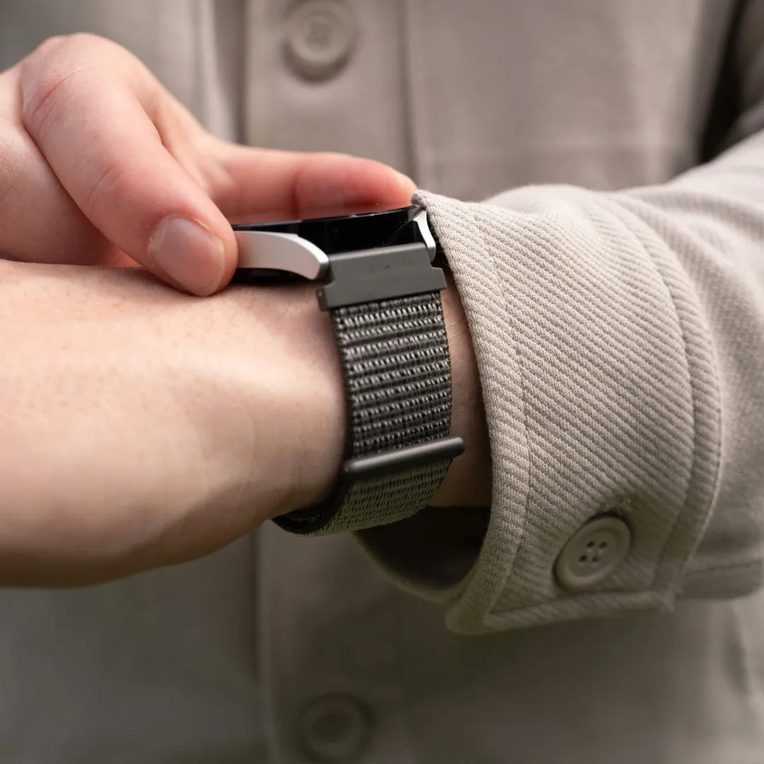 Coros Pace 2 nylon bandje (groen/grijs)
