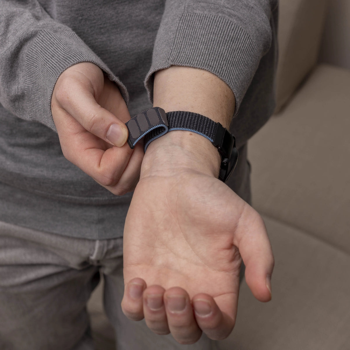 Nylon Strap, charcoal, lifestyle photo