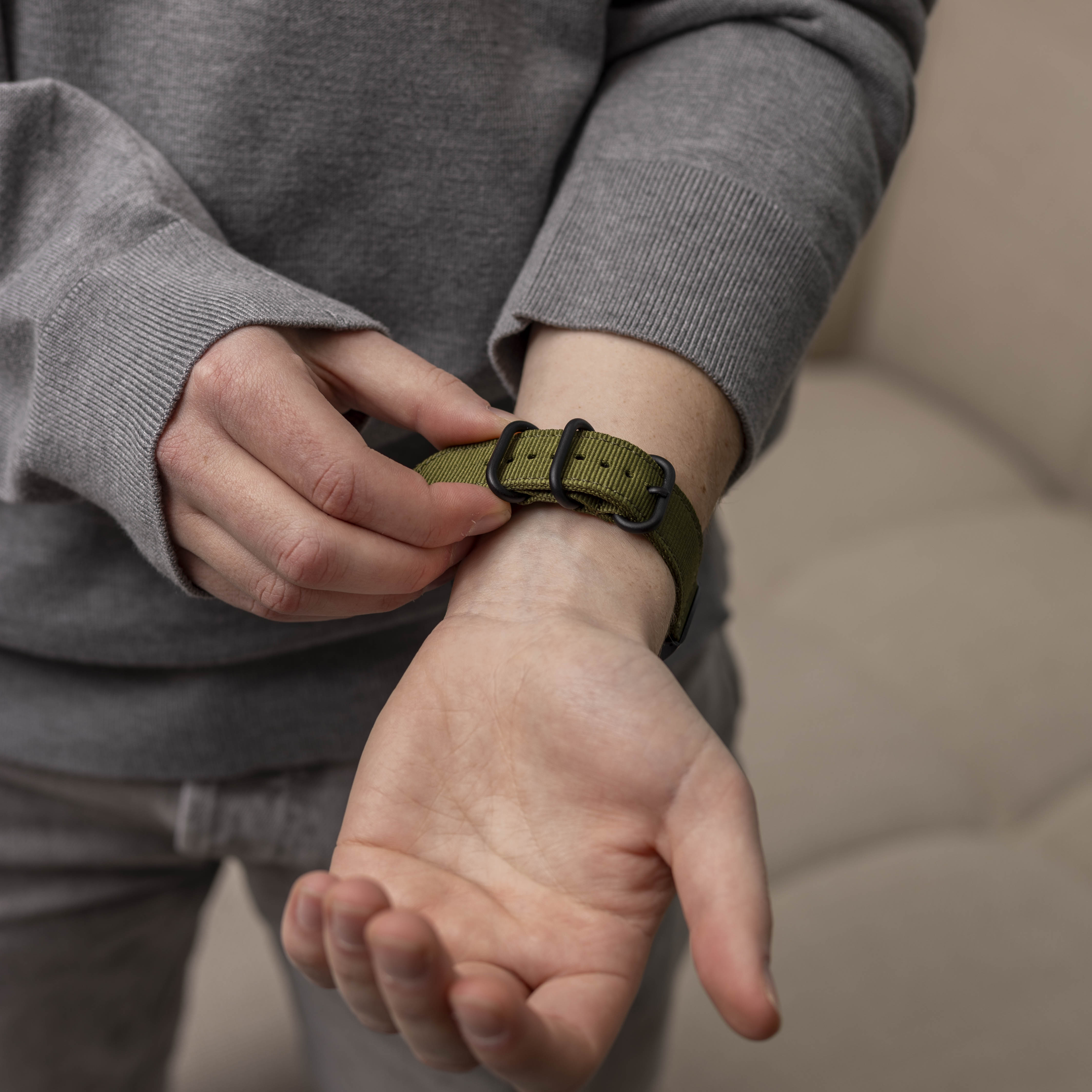 Garmin Fenix 8 - 51mm nylon gesp band (groen)