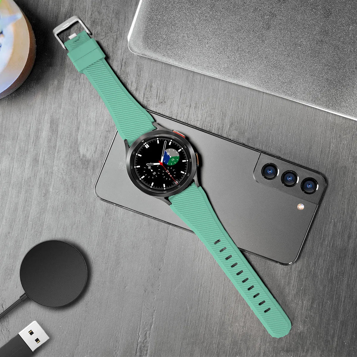 Coros Apex 2 Twill Silicone Strap (Aqua)