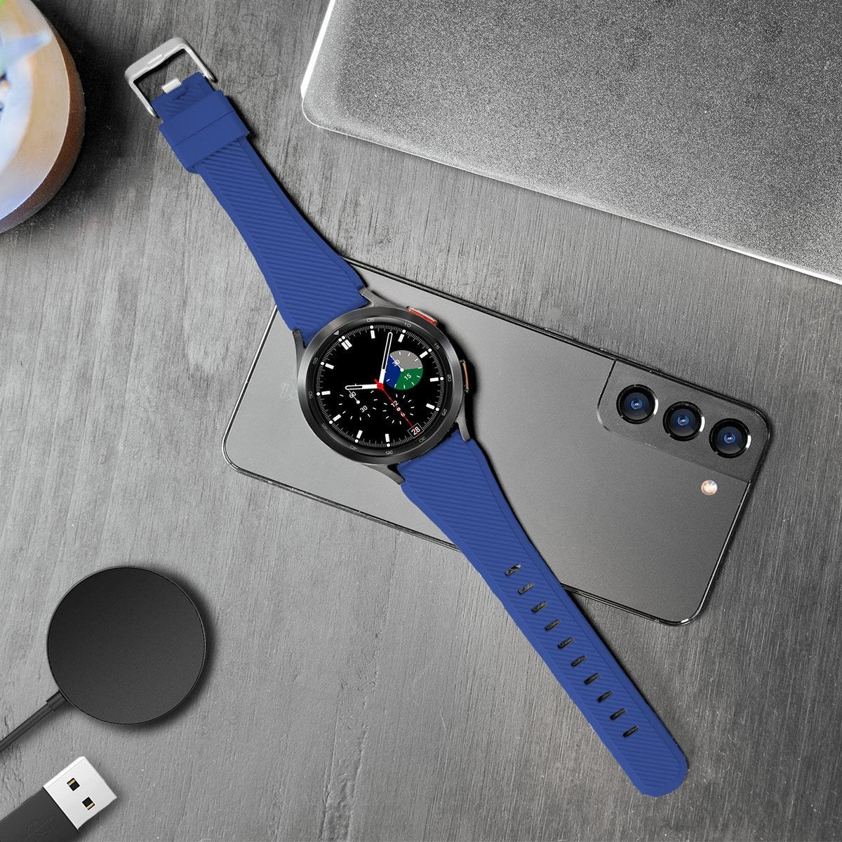 Twill Silicone Strap, blue, lifestyle photo