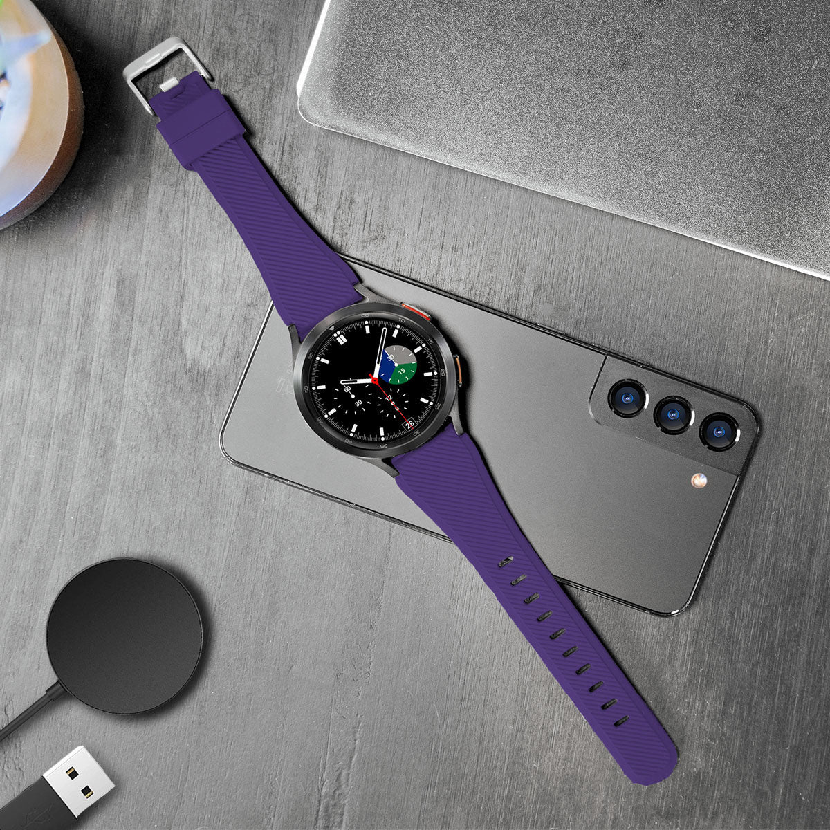Twill Silicone Strap, purple, lifestyle photo