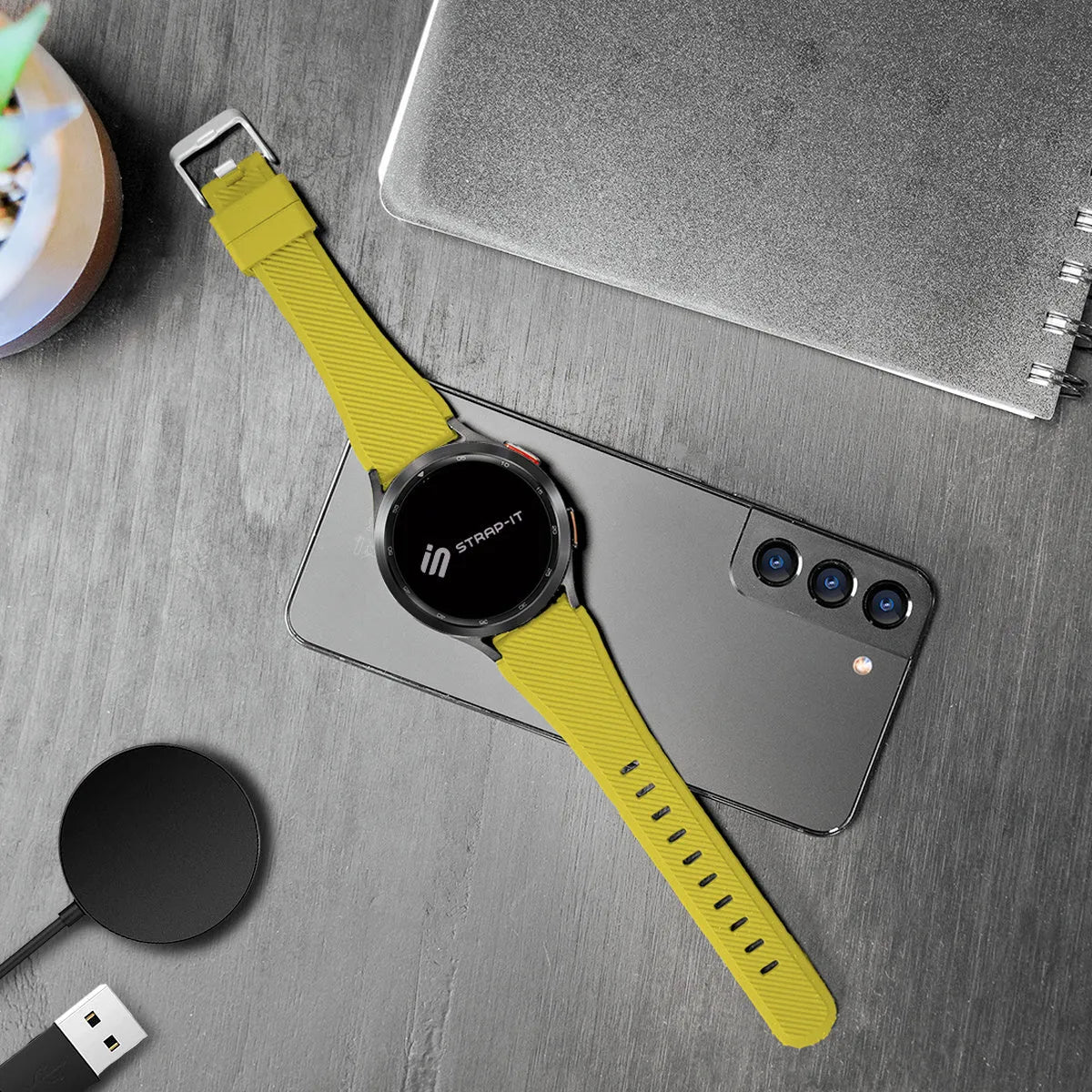 Oppo Watch X twill siliconen bandje (geel)