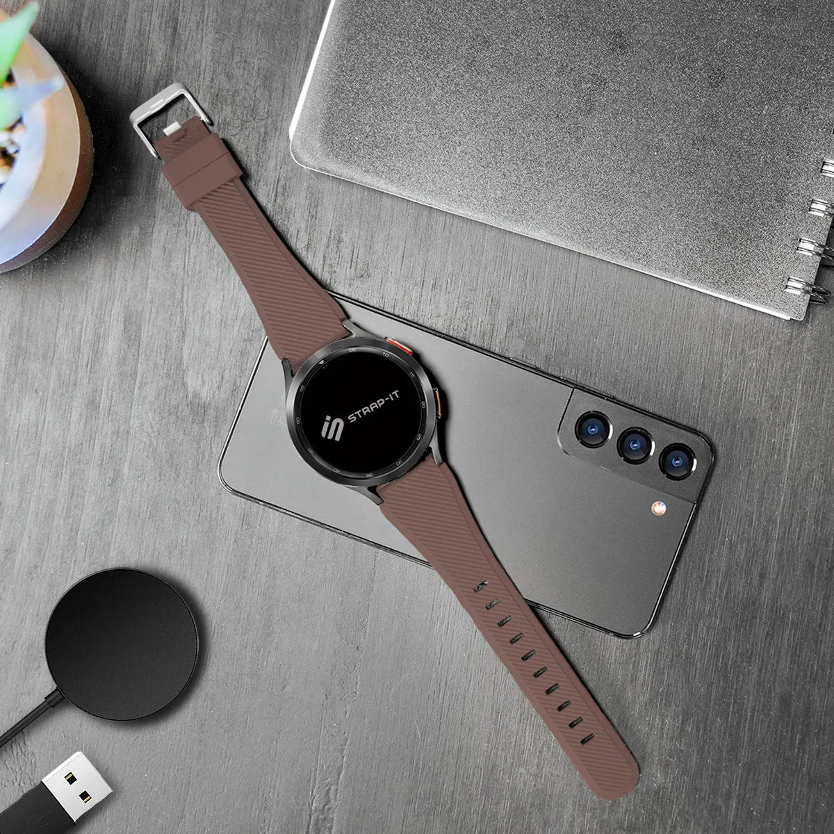 Gard Pro Health Smartwatch 2+ twill siliconen bandje (bruin)