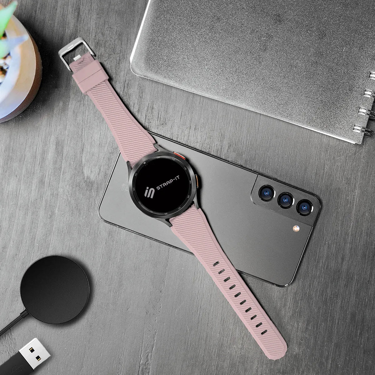 Coros Apex 2 twill siliconen bandje (roze)