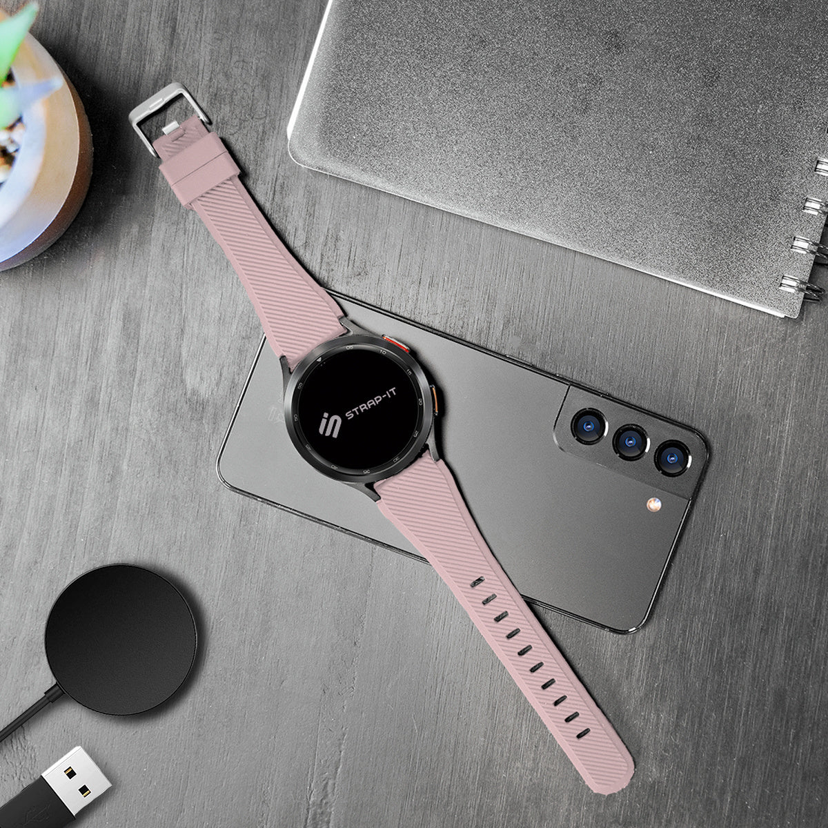 Amazfit Bip 5 twill siliconen bandje (roze)