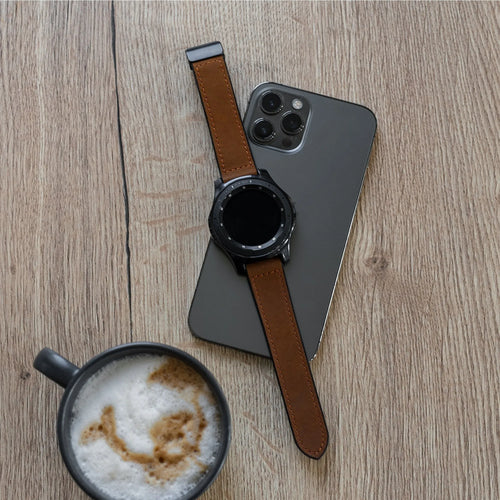 D-Buckle Leather Strap, brown, lifestyle photo
