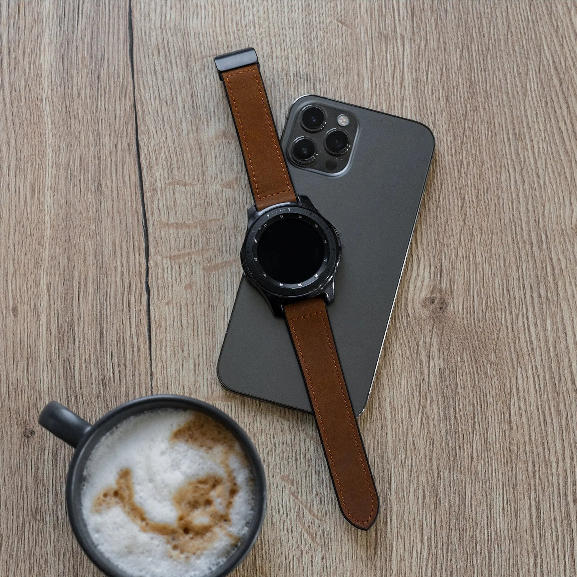 OnePlus Watch 3 leren bandje met D-buckle (donkerbruin)