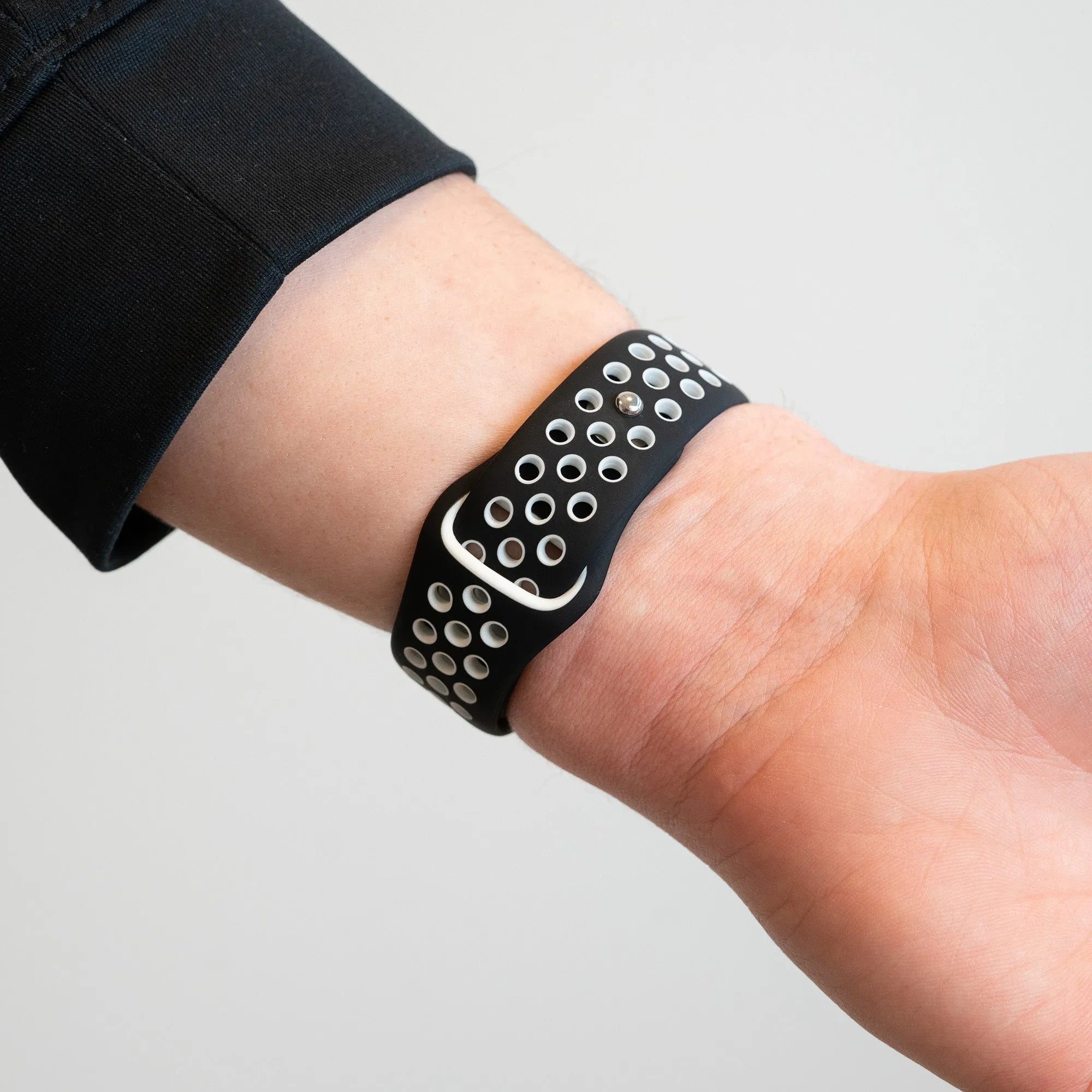 Bandz Actyve Smartwatch 20mm sport band 'Deluxe' (zwart/wit)