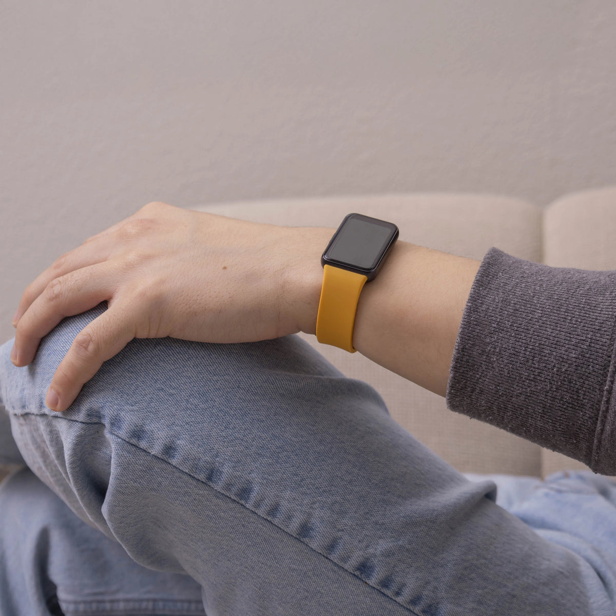 Silicone Strap, yellow, lifestyle photo