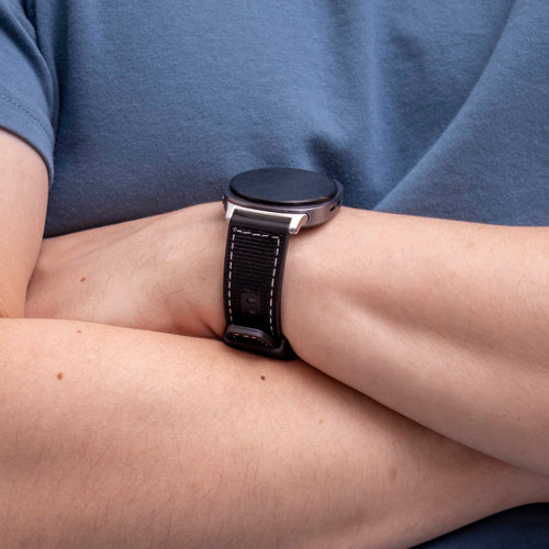 Samsung Galaxy Watch 9 - 40mm nylon hybrid bandje (zwart)