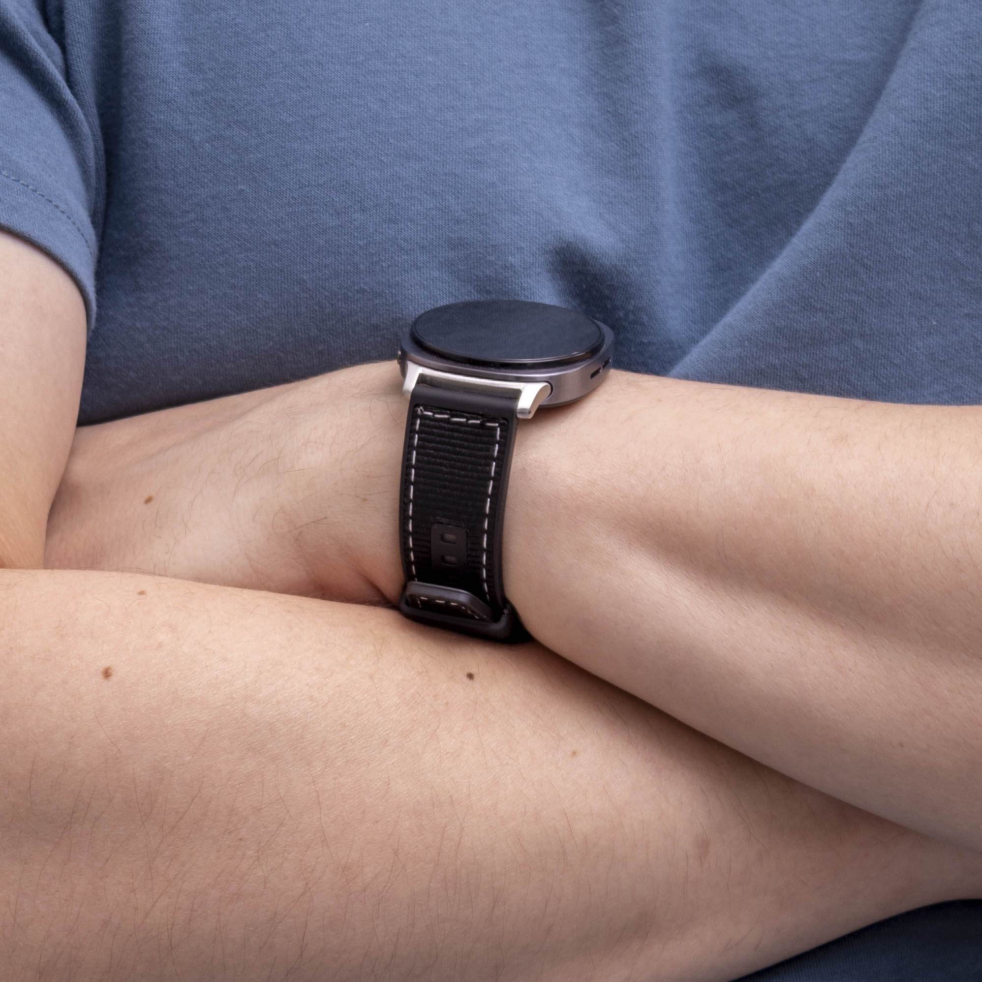 Samsung Galaxy Watch 9 - 40mm nylon hybrid bandje (zwart)