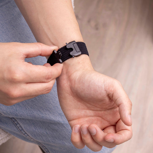  Samsung Galaxy Watch 8 - 40mm gevlochten band met P-buckle (zwart)