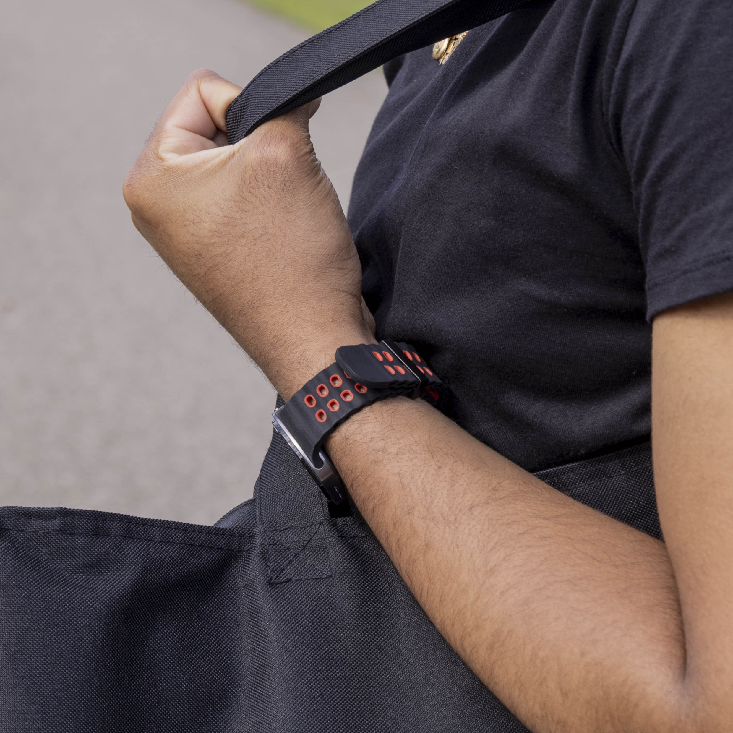 Samsung Galaxy Watch 8 - 44mm Ocean bandje (zwart/rood)