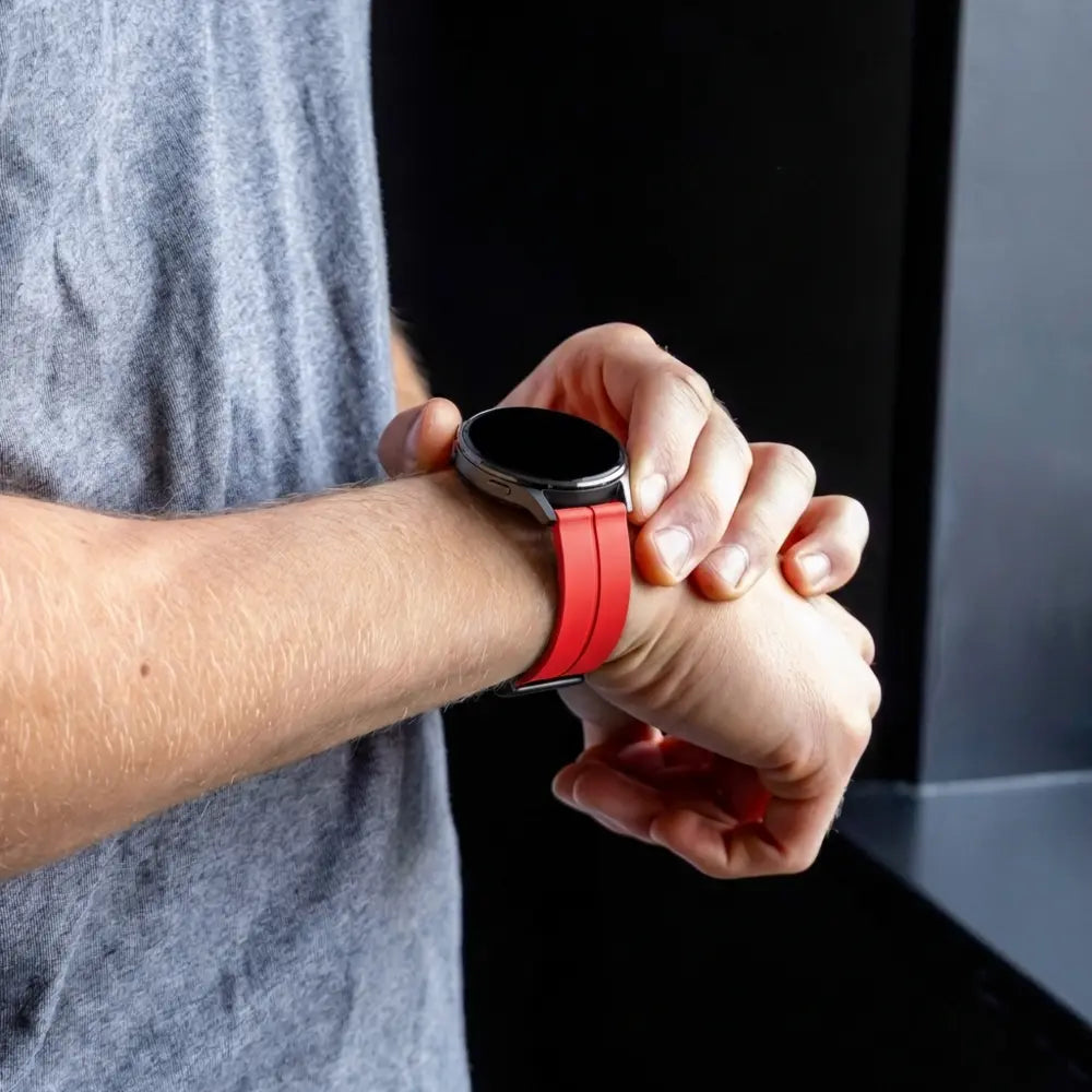 Bandz Garmin Venu SQ Silicone Strap with D-Buckle (Red)