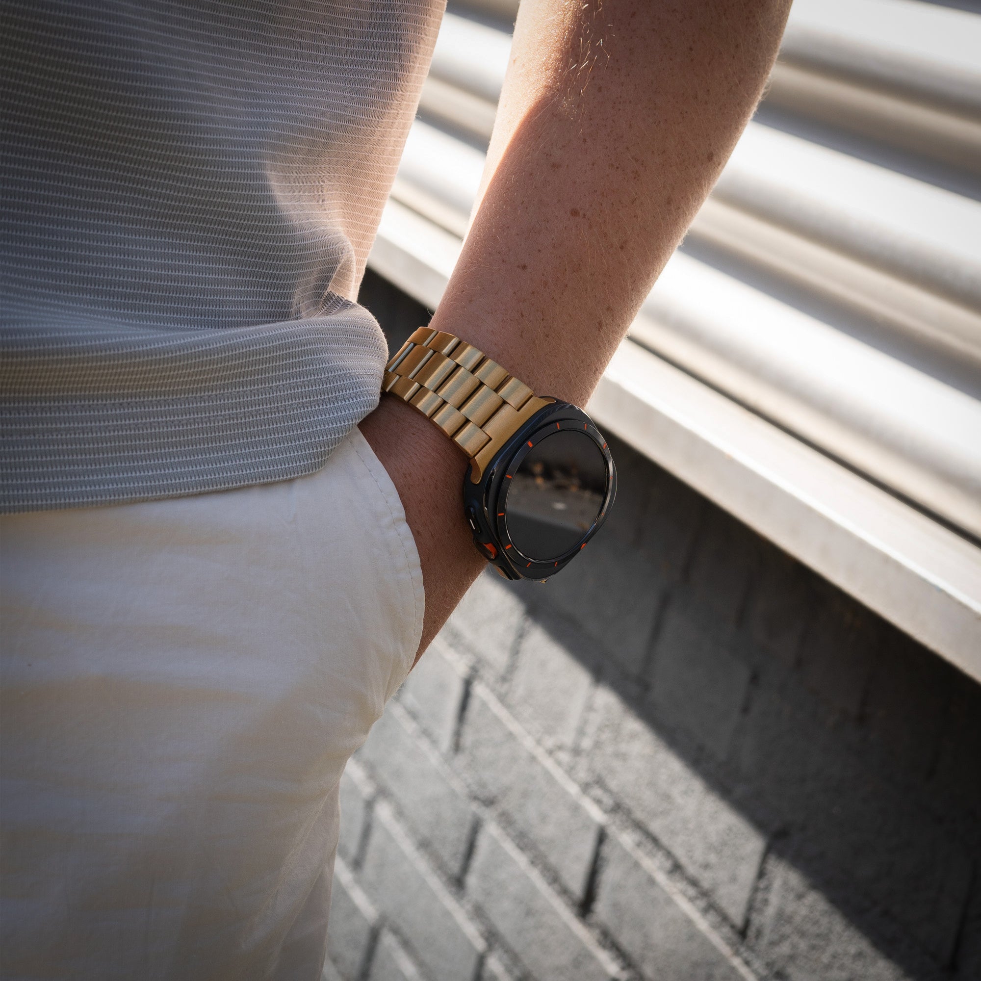 Samsung Galaxy Watch Ultra stalen band (goud)
