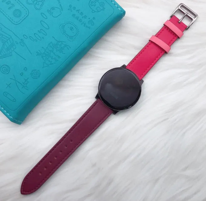 ICE Smart 2.0 Rectangular 1.96 Leather Strap 'Duo' (Bright Pink/Auburn)