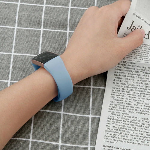 Silicone Sport Strap, light blue, lifestyle photo