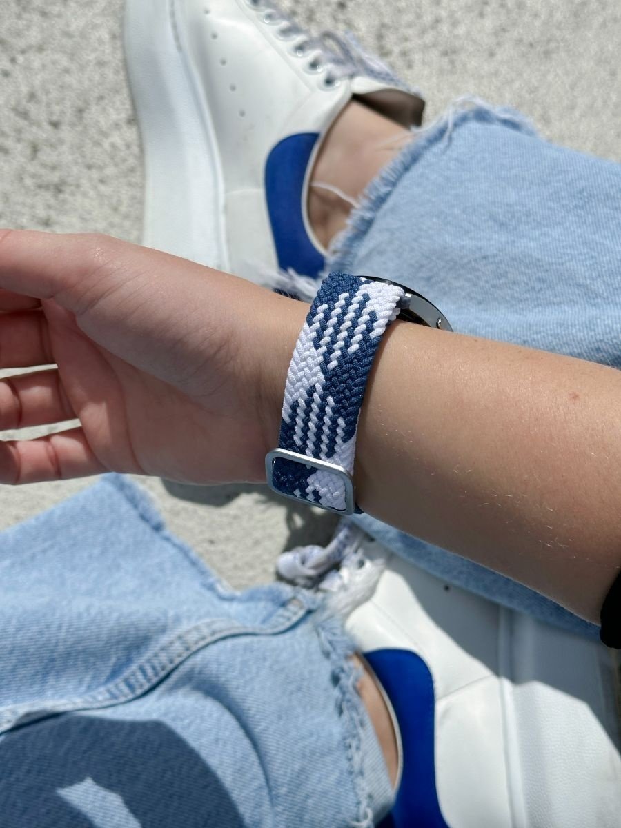 Redmi Watch 5 Active verstelbaar geweven bandje (blauw/wit)