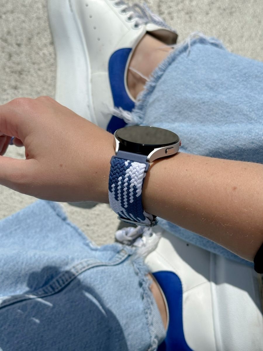 Redmi Watch 5 Active verstelbaar geweven bandje (blauw/wit)