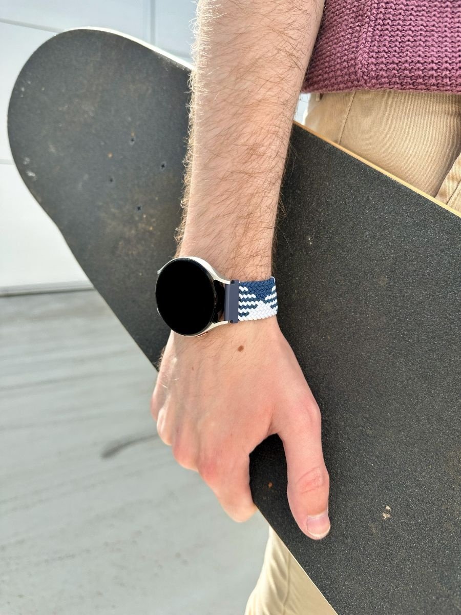Redmi Watch 5 Active verstelbaar geweven bandje (blauw/wit)