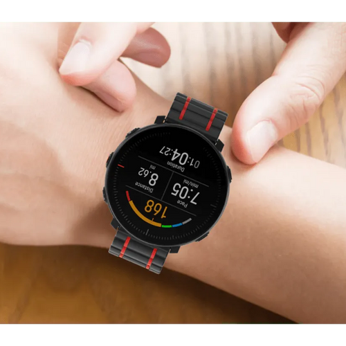 Silicone Strap 'Tough', black/red, lifestyle photo