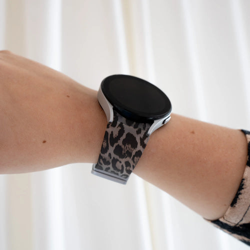Samsung Galaxy Watch 4 44mm Glow in the Dark D-Buckle Strap Leopard