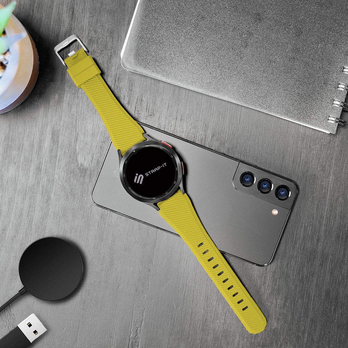Amazfit Bip 5 twill siliconen bandje (geel)