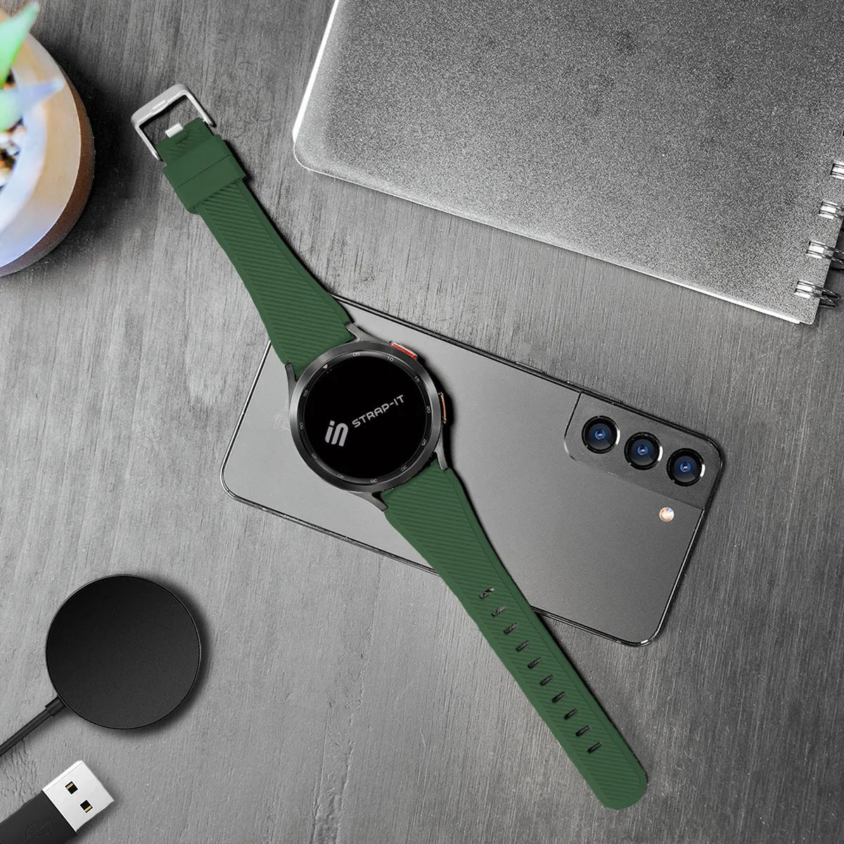 Amazfit GTR Mini Twill Silicone Strap (Dark Green)