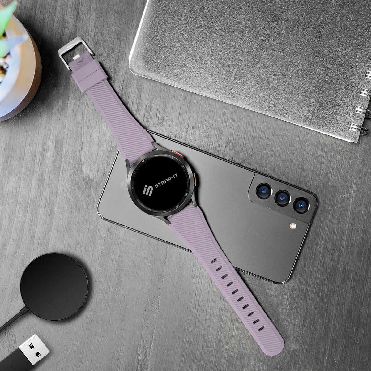 Coros Apex 2 twill siliconen bandje (lila)