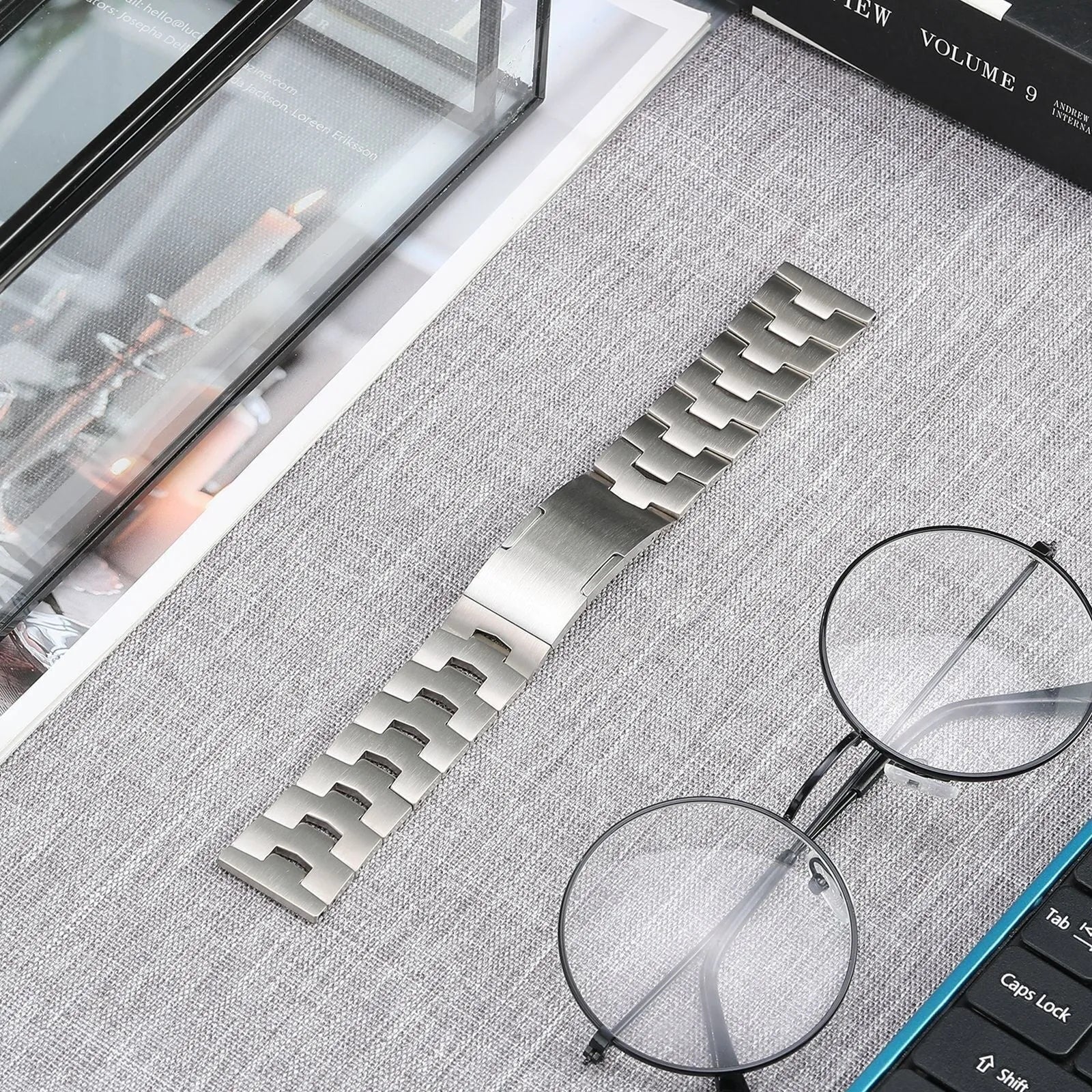 ICE Smart 2.0 Rectangular 1.96 titanium grain band (platte sluiting) (zilver)