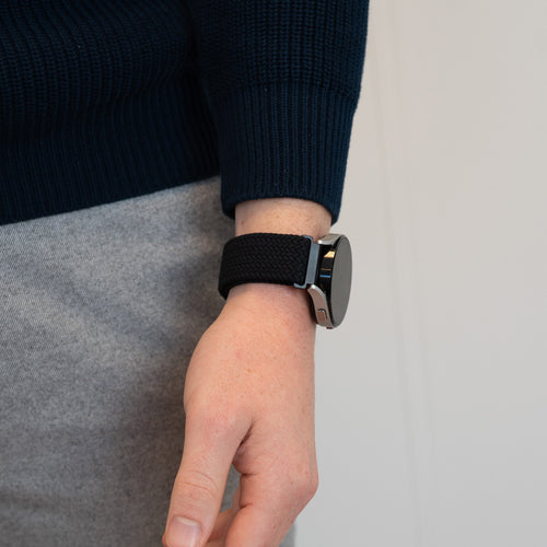 Bandz Garmin Vivoactive 5 gevlochten nylon band (zwart)