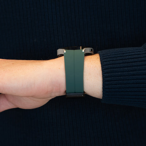 Bandz Samsung Galaxy Watch 6 Classic 47mm Silicone Strap with D-Buckle (Dark Green)