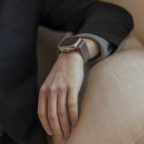 Bandz Apple Watch Milanese Loop Strap with P-Buckle (Silver)
