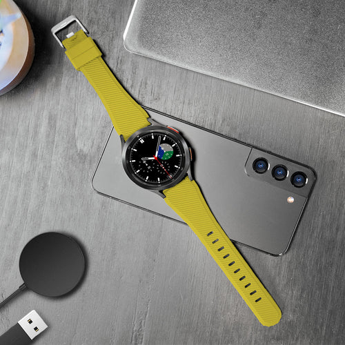 Twill Silicone Strap, yellow, lifestyle photo
