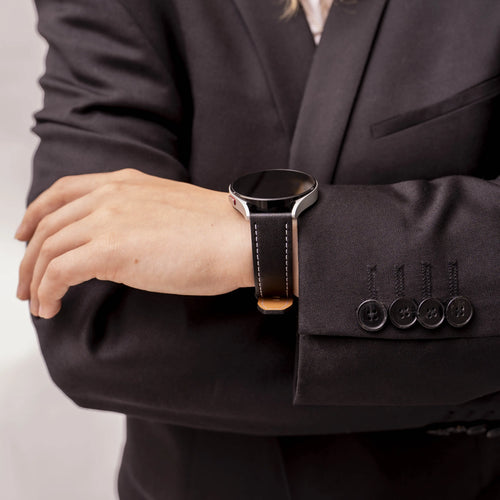 Polar Ignite 2 'One Push' Leather Strap (Black)