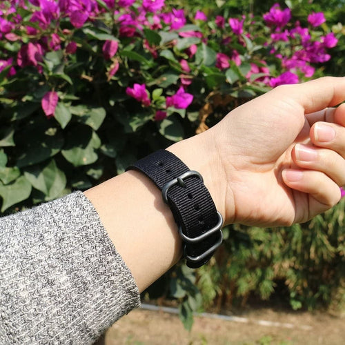 Amazfit Cheetah (Pro) nylon gesp bandje (zwart)