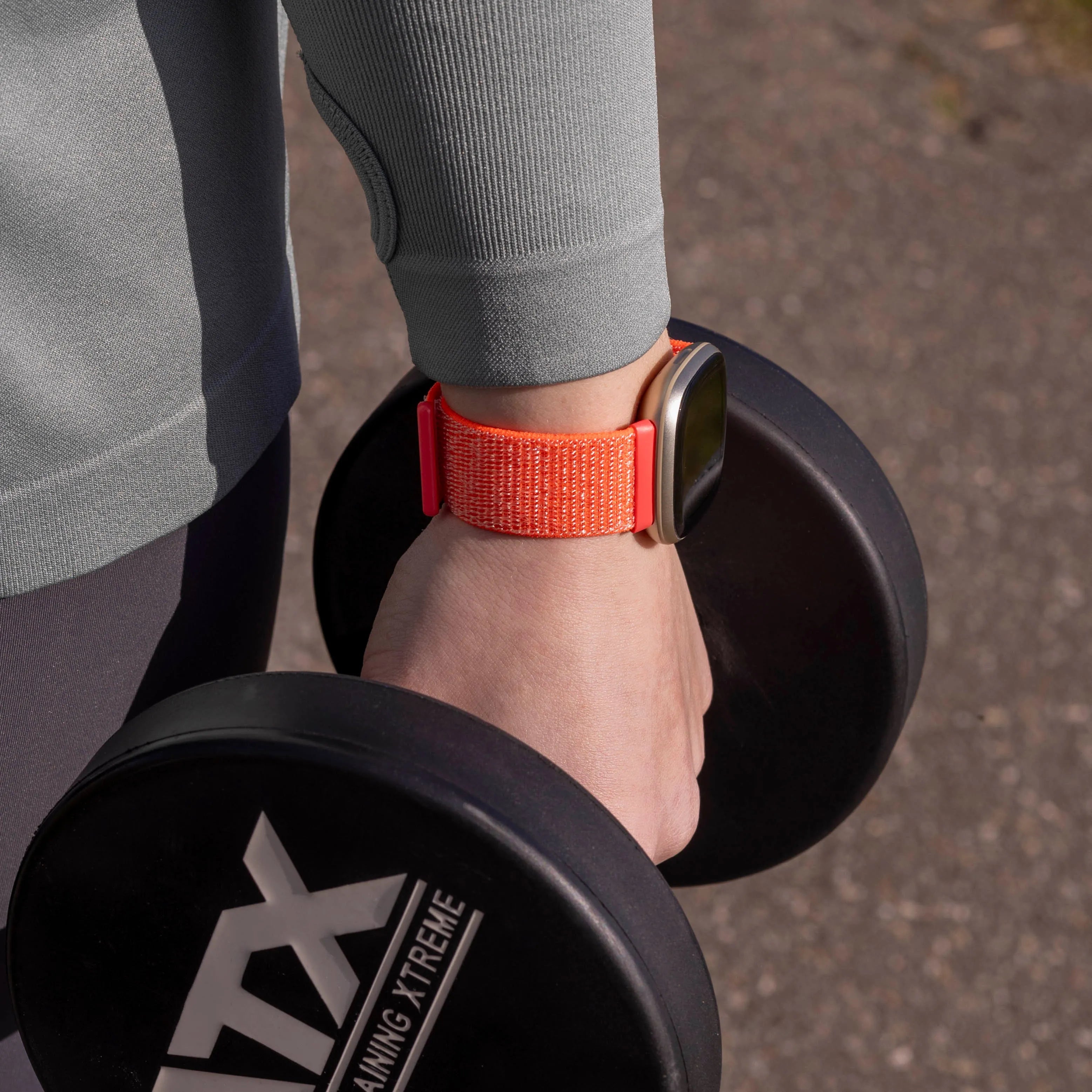Fitbit Versa 3 nylon bandje (oranje)