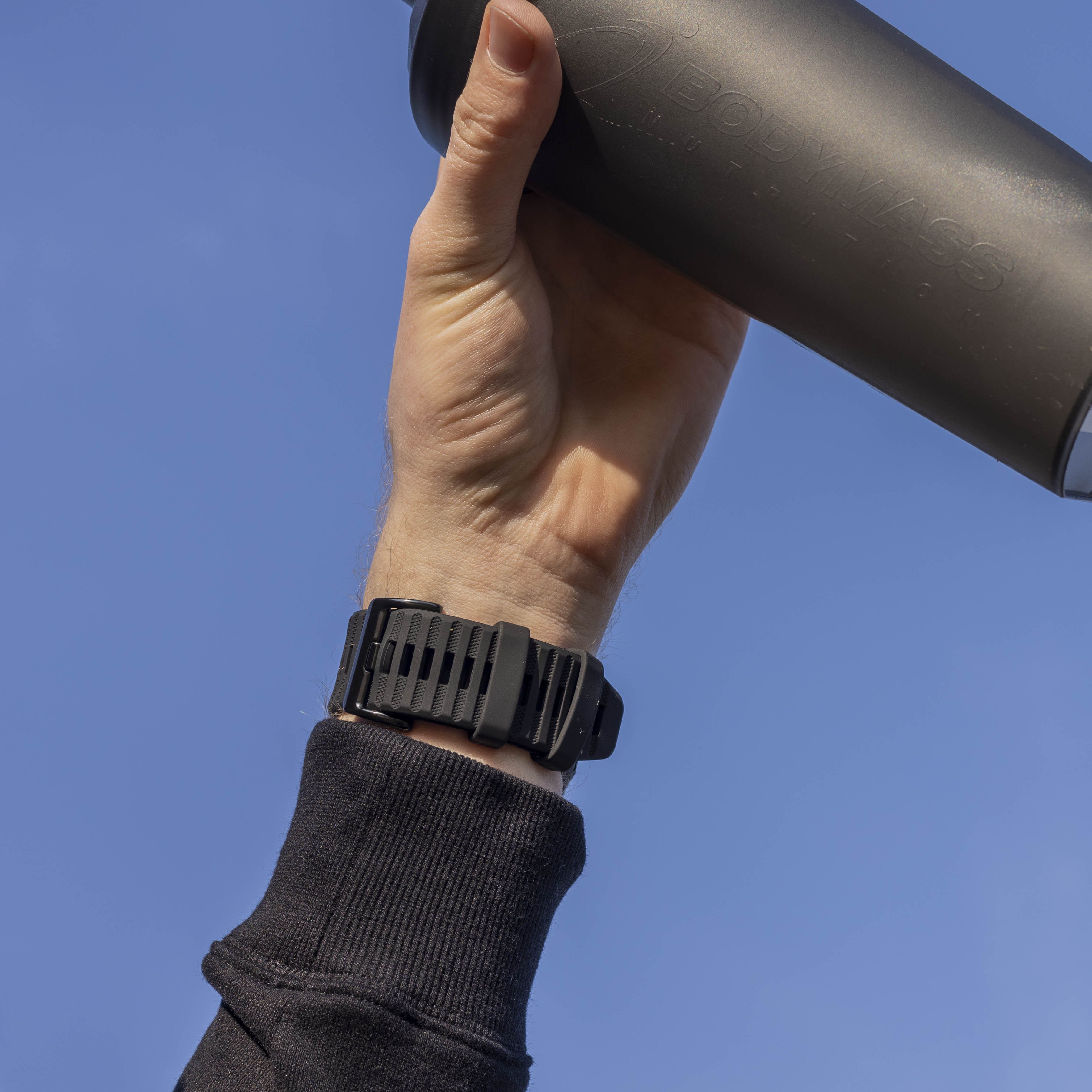 Bandz Garmin Quatix 3 / 6x / 7x Solar siliconen band met gesp (zwart)