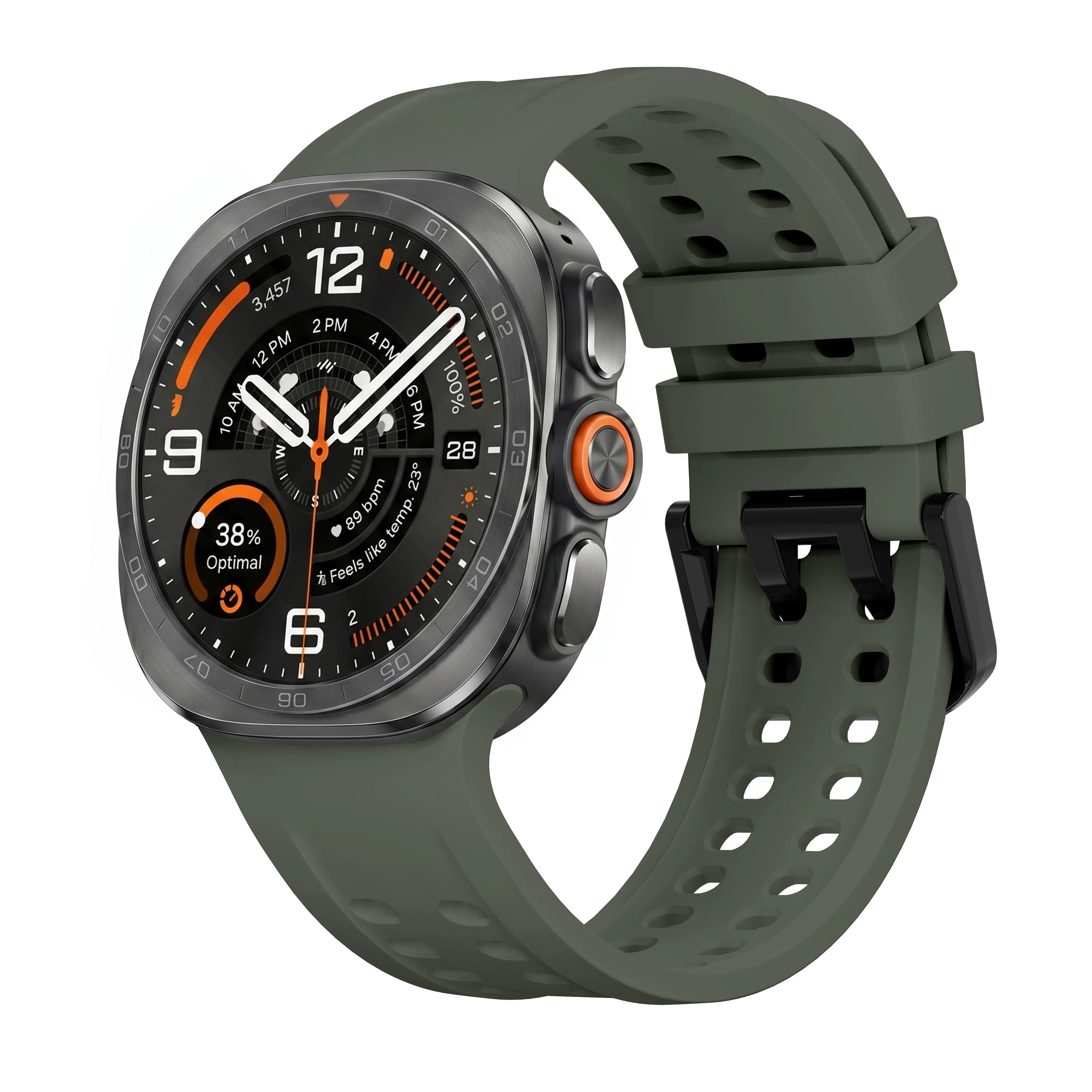 Samsung Galaxy Watch Ultra 2 siliconen bandje (donkergroen)