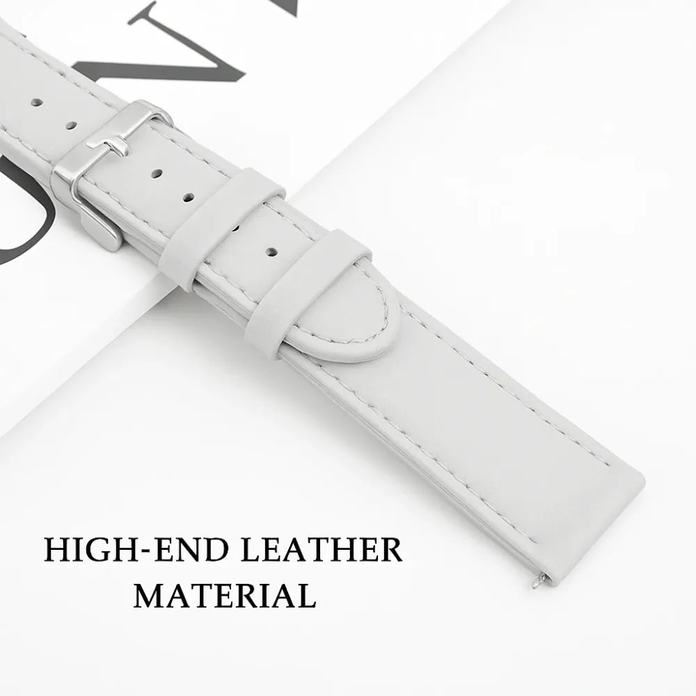 Samsung Galaxy Watch FE Leather Strap (White)