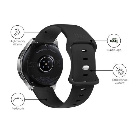 xoxo Wildhearts Samsung Galaxy Watch Active Silicone Strap (Black)