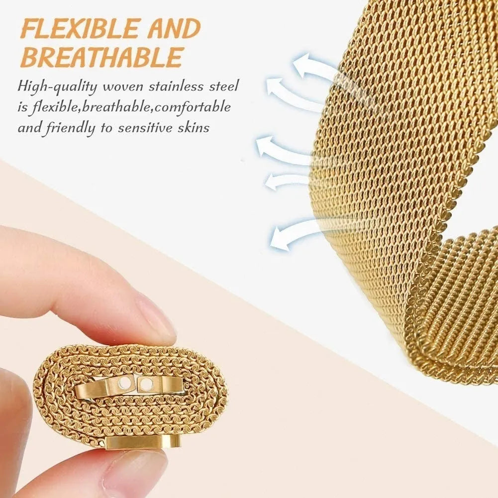 Milanese Strap, gold, promotional banner