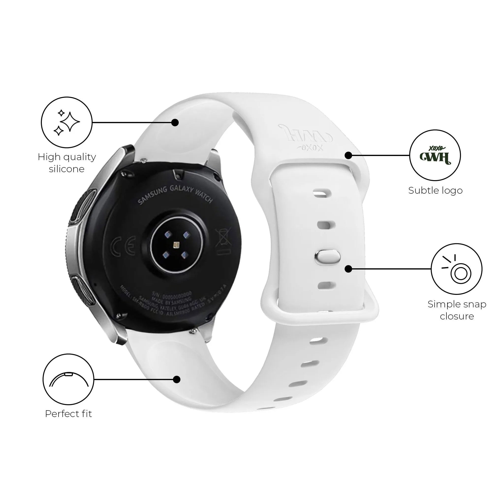 xoxo Wildhearts Amazfit GTS 3 siliconen bandje (wit)